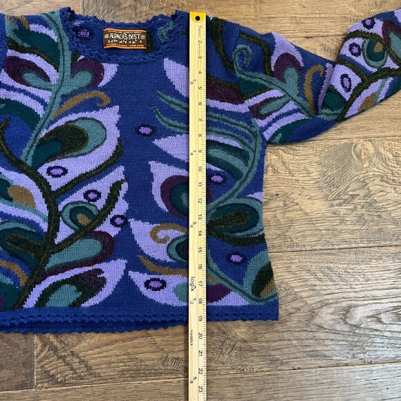 Alpacas Best 100% Baby Alpaca Sweater Small S Handmade Art To Wear Round Neck - Picture 13 of 16